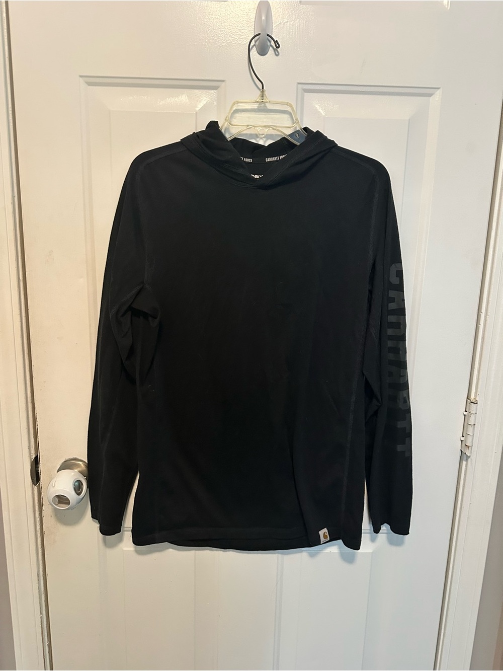 Carhartt Men’s Black Pullover Hooded Long-Sleeve Shirt
